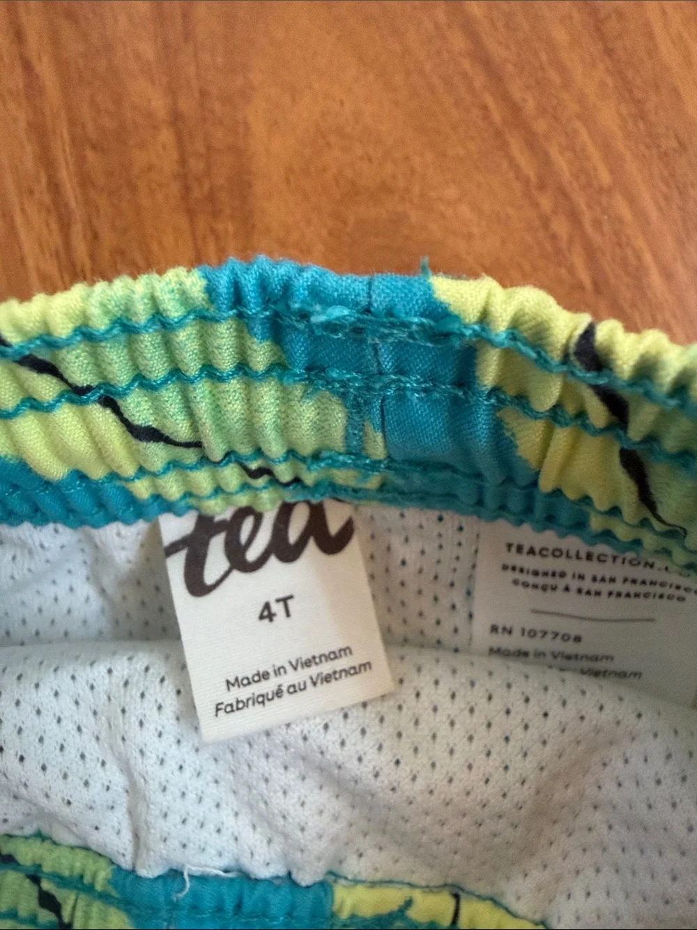 Blue Banana-Print Kids Swim Shorts